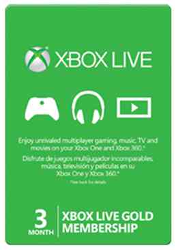 Tarjeta Xbox Live Gold 3 Meses X360xbox One